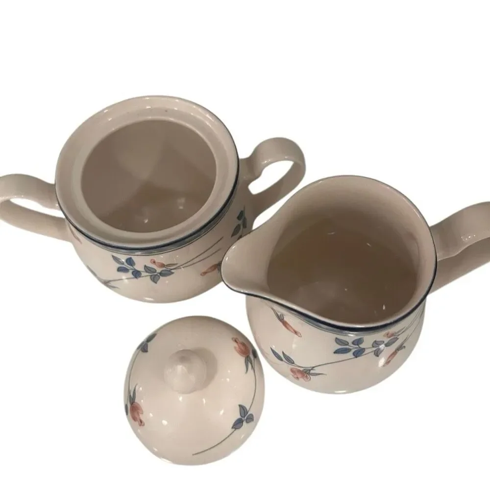 Vintage Noritake Keltcraft Eastfair Creamer and Sugar Bowl Set White Porcelain